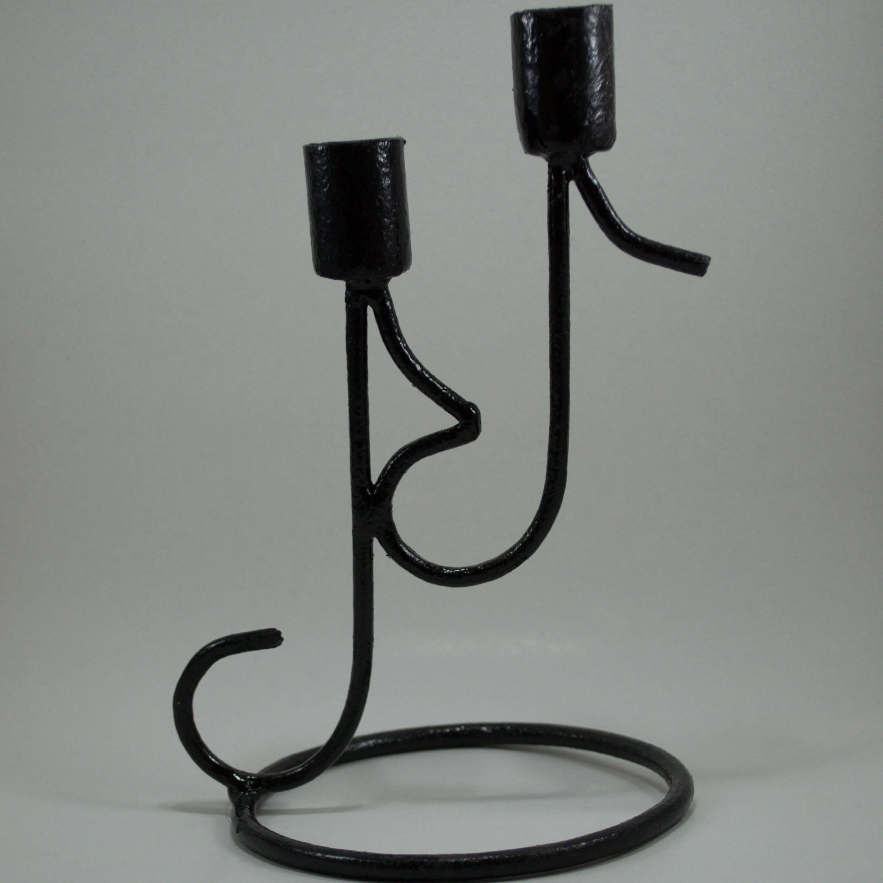 Hand Forged Iron Double Candle Holder