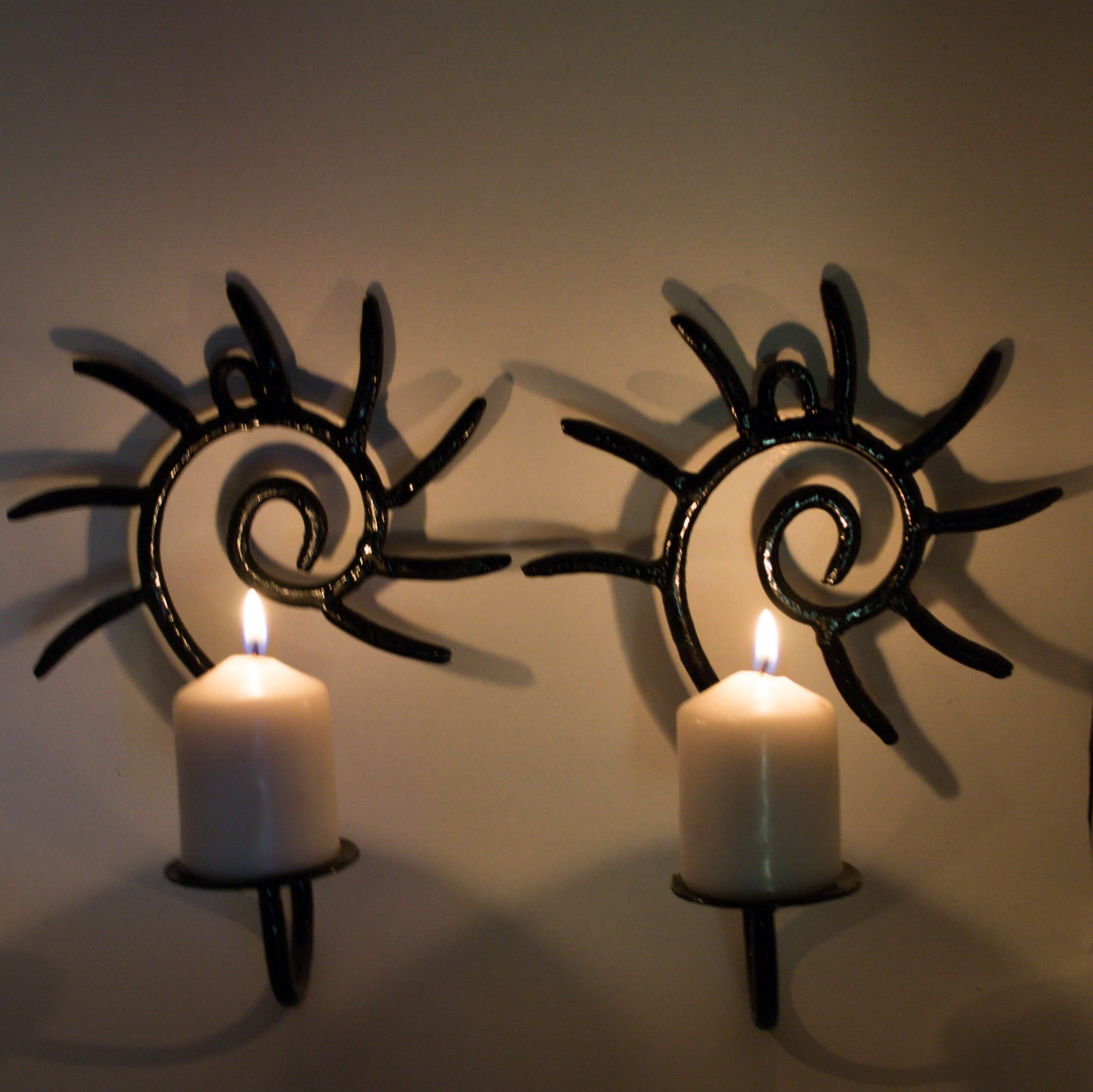 Sun Spiral Wall Candle Holders